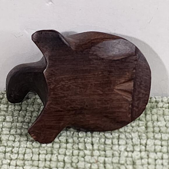 Hand Carved Solid Wood Turtle Figurine Heavy Rosewood Style Miniature Decor - Picture 4 of 5